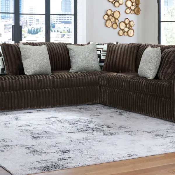 MIDNIGHT MADNESS SECTIONAL SOFA SET (BROWN)