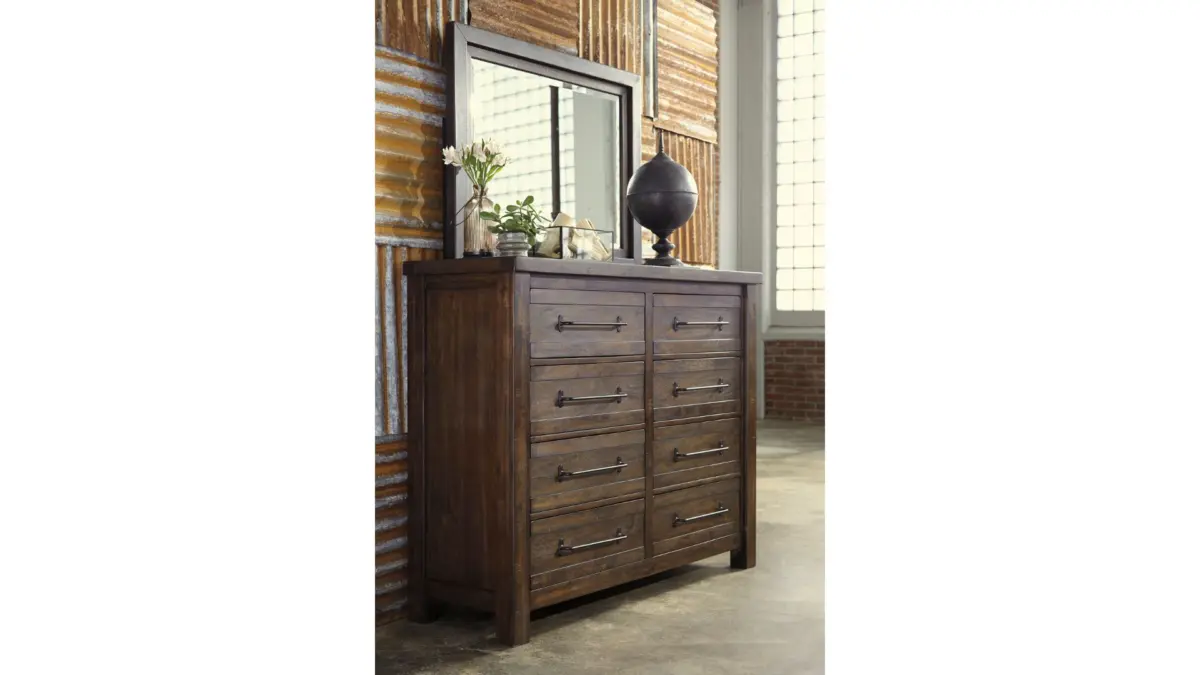 STAMORE  BEDROOM SUITE (BED + 2 NIGHTSTANDS + MIRRORED DRESSER + CHEST OF DRAWERS) - Image 4