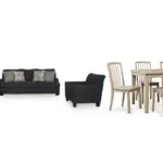 COMBO - VALERANO 6 SEATER FABRIC SOFA SET AND GLEANVILLE DINING SET WITH 6 CHAIRS