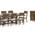 CABALYNN EXTENDABLE DINING SET WITH 8 CHAIRS AND A SERVER