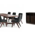 KENDAMOR EXTENDABLE DINING SET WITH 8 CHAIRS AND A SERVER