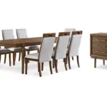 LYNCOTT EXTENDABLE DINING SET WITH 8 CHAIRS AND A SERVER