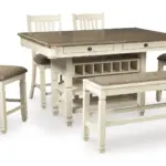 BOLANBURG DINING SET WITH 4 CHAIRS AND A BENCH