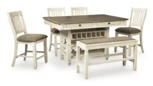 BOLANBURG DINING SET WITH 4 CHAIRS AND A BENCH