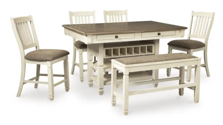 BOLANBURG DINING SET WITH 4 CHAIRS AND A BENCH