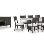 WESTONFORT EXTENDABLE DINING SET WITH 8 CHAIRS AND A SERVER