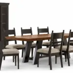 CHADWORTH EXTENDABLE DINING SET WITH 8 CHAIRS, A DISPLAY CABINET AND CURIO