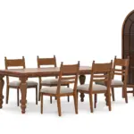 CHADWORTH EXTENDABLE DINING SET WITH 6 CHAIRS AND A DISPLAY CABINET