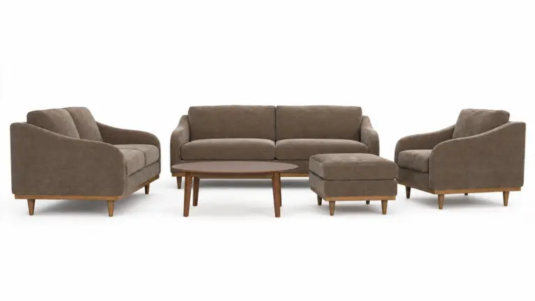 JANESSON 6 SEATER SOFA SET WITH OTTOMAN
