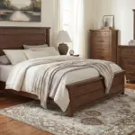 KORESTONE BEDROOM SET (BED + 2 NIGHSTANDS + CHEST OF DRAWERS + MIRRORED DRESSER)