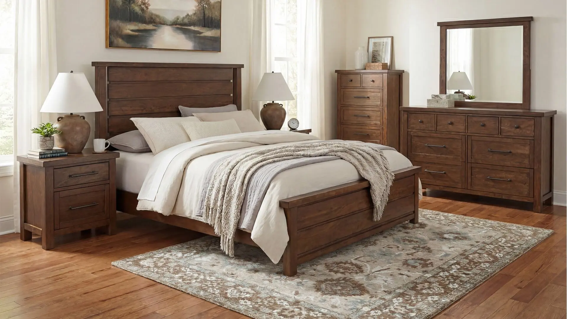 3000565_wE3kHvL1BEpqf2KyVet9o50DjJdnHZyAojcp1YyB.jpg KORESTONE BEDROOM SET (BED + 2 NIGHSTANDS + CHEST OF DRAWERS + MIRRORED DRESSER)