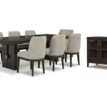 BURKHAUS DINING SUITE WITH 10 CHAIRS & SERVER